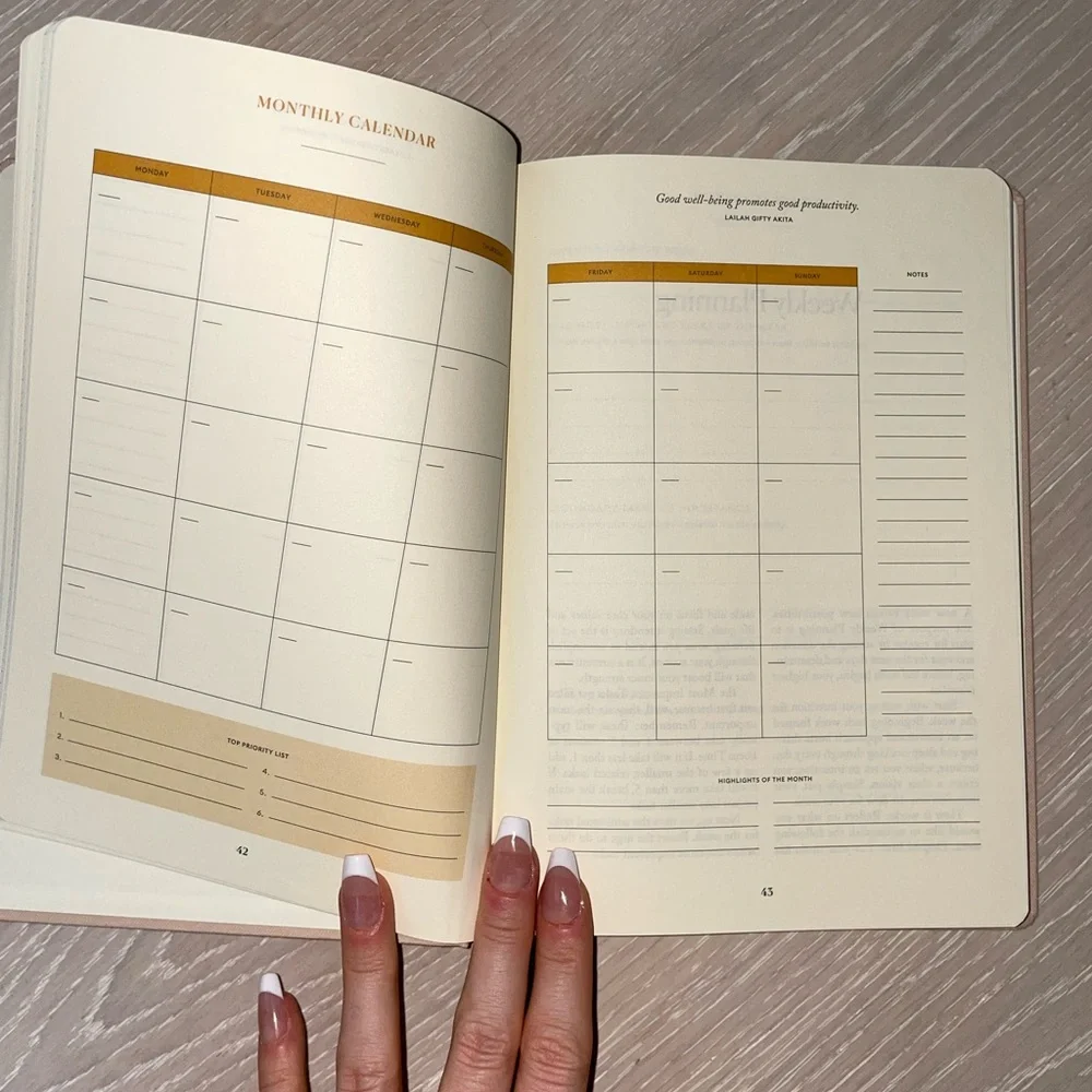 Intelligent Change Productivity Planner Weekly -Women’s Cream Organizer Book NEW